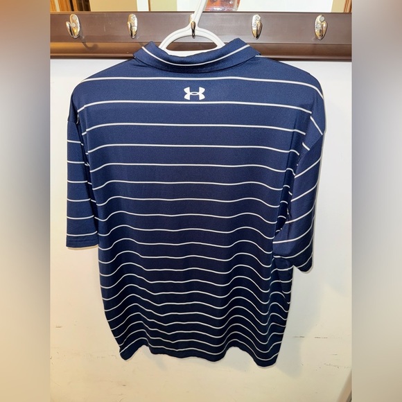 Under Armour Men's Navy Striped Golf Polo Shirt Size XL - Picture 5 of 6